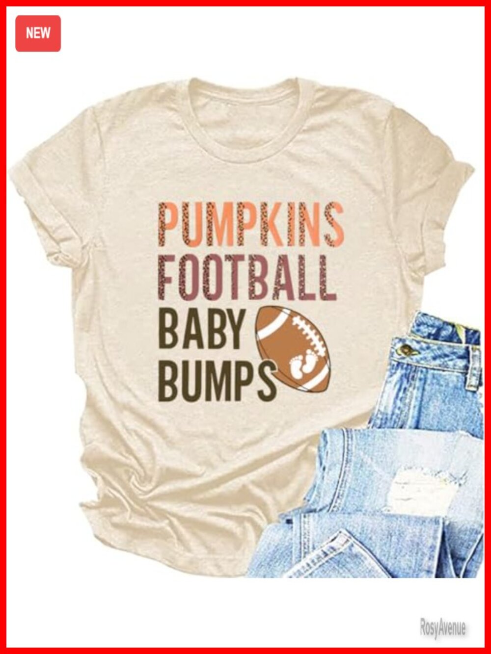 Maternity Football Baby Bumps Pregnancy Announcement T-Shirt Fall Expecting Mom